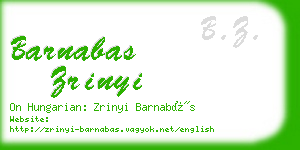 barnabas zrinyi business card